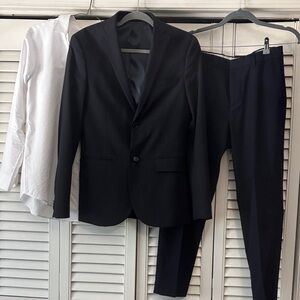 H&M Navy Suit Set with White Shirt